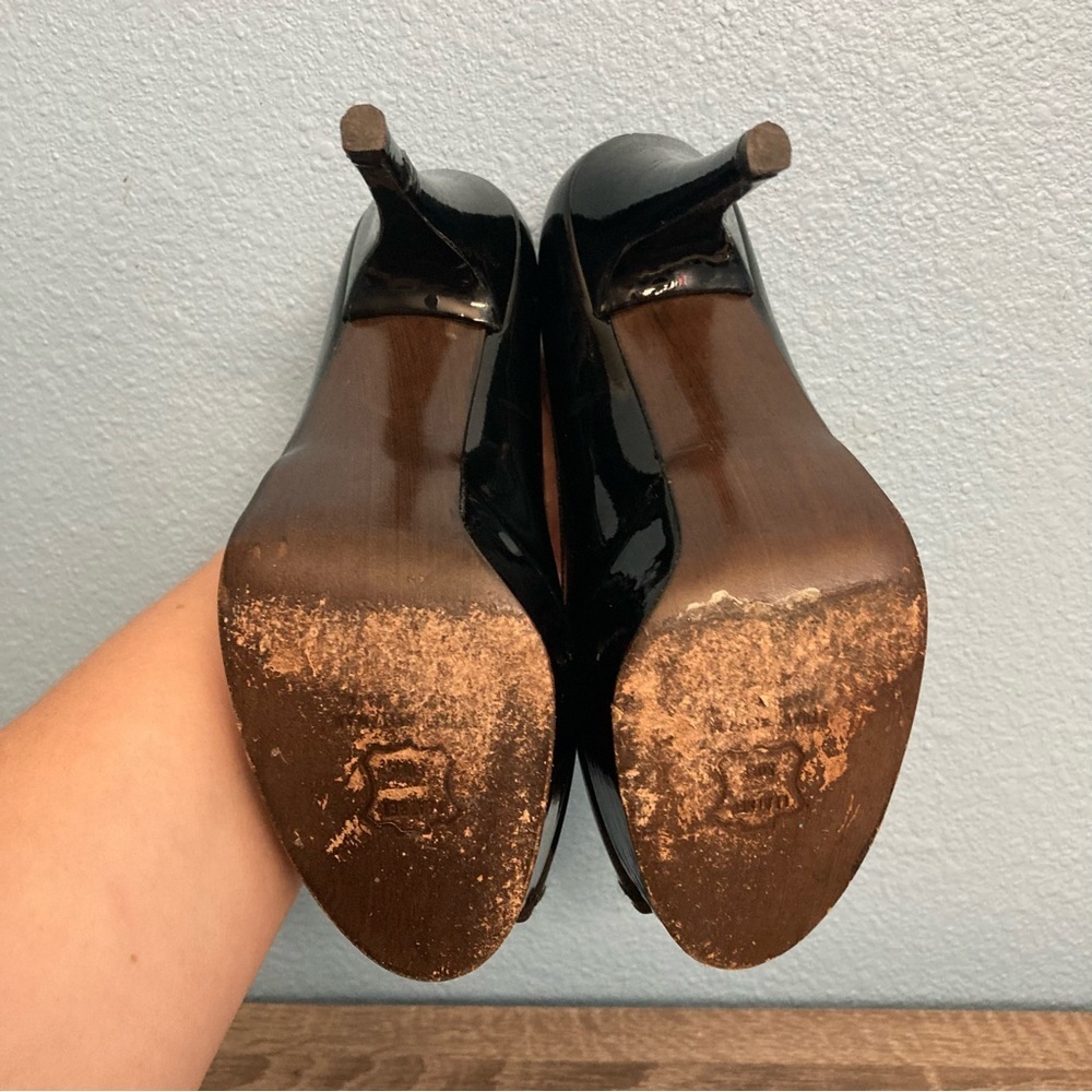 Stuart Weitzman Peep Toe Pump Heels - Black - 7M - Picture 9 of 10